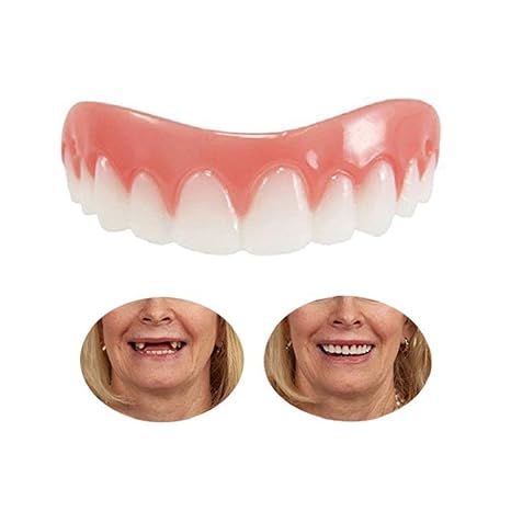 Quick Zahnersatz Dental Provisorischer Zahnprothese Veneers für Oberkiefer Kosmetische Zähne Whitening Prothese,Natürlich Beq