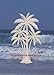 Oval Palm Tree Etched Window Decal Vinyl Glass Cling - 8