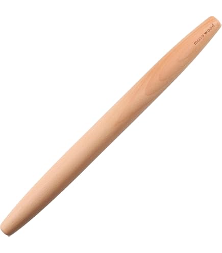 Babish 21 Inch French Rolling Pin - Solid Teak Wood, Tapered For Pastry & Pie Dough