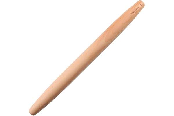 Muso Wood Wooden French Rolling Pin for Baking,Beech Wood (French 15.75-Inch-by-1.38-Inch)