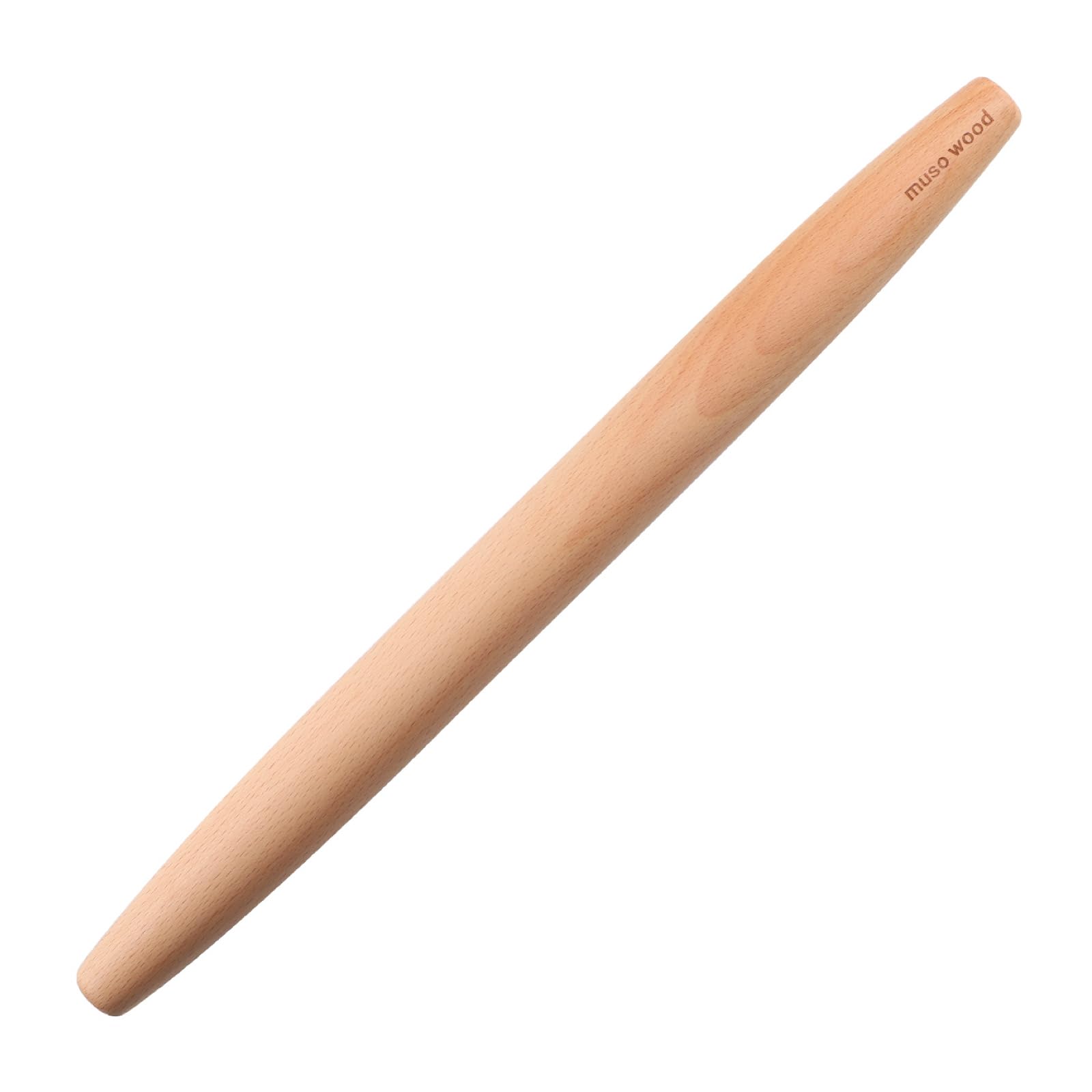 Muso Wood Rolling Pin for Baking Non Stick Wooden French Rolling pin 40cm, Wooden Roller for Fondant, Pie Crust, Cookie, Pastry, Dough (Beech Wood)