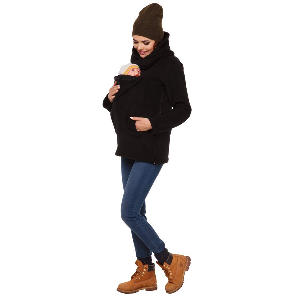 Dzoup Maternite Sweats Col Haut Femme Kangourou Porte Bebe Porteur Femme Zipper Pull Blouson S Xxl Bebe Puericulture Vetements De Sport