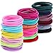 TecUnite 200 Pcs 1inch Colorful Rubber Elastic Hair Ties Small Bulk for Women Mini Ponytail Holders Rainbow Hairbands Metal Free Bands(Multicolored)