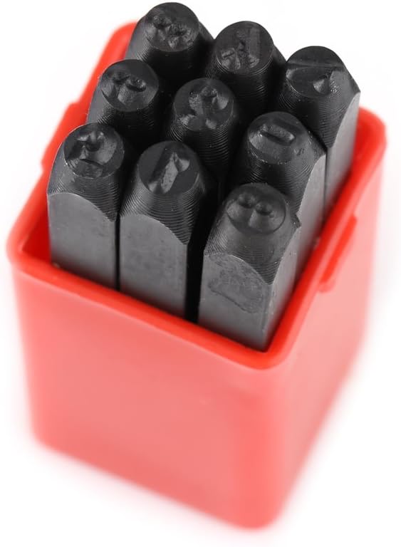 3mm Carbon Steel Letter Number Punch Set Alphabet Stamps 0-9 with Case for Metal Leather Wood DIY (Numbers) - Image 5