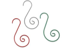 CUALFEC Christmas Ornaments Hooks Christmas Tree Hanger Great for Christmas Tree Decoration - 120 / Silver, Green, Red