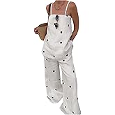 MakeMeChic Women's 2 Piece Outfits Polka Dots Spaghetti Strap Cami Top and Pants Summer Matching Set