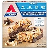 Atkins Snack Bar, Dark Chocolate Almond Coconut Crunch, 5 Count
