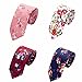 AUSKY 4 Packs Skinny Neckties for Men Boys, 2.35'' Wide Slim Ties in Different Textured Style Mixed set