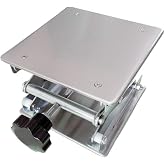 LabZhang 8" x8" Stainless Steel Lab Jack Scissor Stand Platform | Lab Lift Stand Table Scientific Scissor Lift Jack Platform Expandable Lift Height Range 80-326mm Maximum Support Weight 50kg