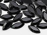 15x7 Jet Black H101 Flat Back Navette Acrylic Jewels High Quality Pro Grade - 40 Pieces