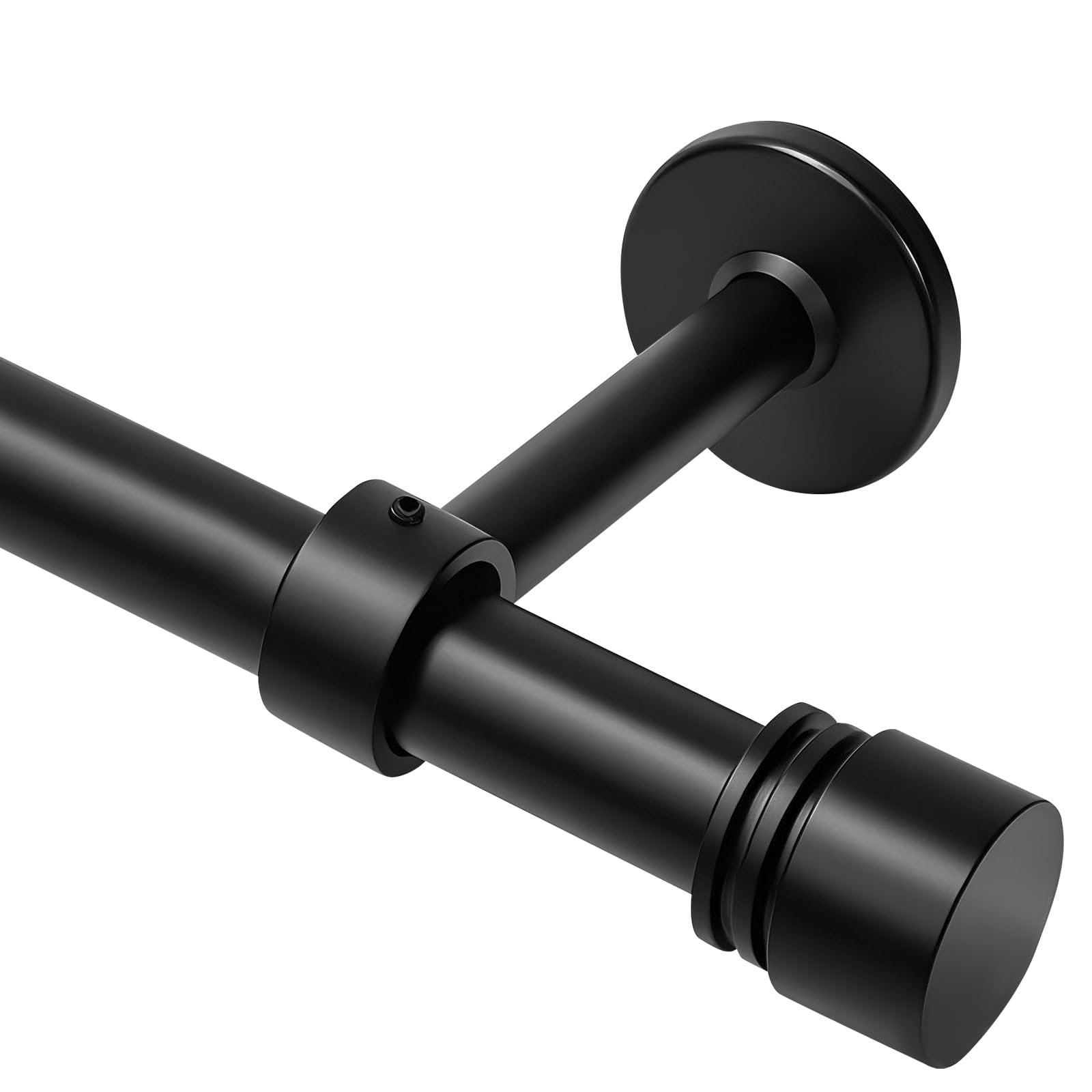 Photo 1 of 120 to 170 Inch Long Curtain Rods (10ft-14ft), 1" Diameter Thick Adjustable Black Decorative Curtain Rod for Windows - Heavy Duty Improved Adjustable Metal Brackets, for Sliding Glass Doors