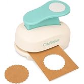 Craftelier - Scalloped Circle Punch 1.5" (3.81 cm) Diameter | Hole puncher, scrapbooking and crafts projects, lever punch, for paper and cardstock, size 3.54 x 2.75 x 2.16 in