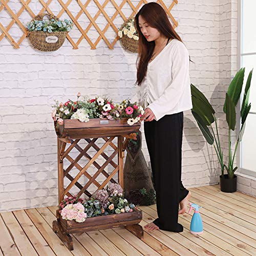 CJSWT Pflanzkasten Pflanzkübel aus Holz, Blumenkasten mit Rankgitter, Blumen-Topf Perfekt für Garten, Terrasse & Balkon – Bild 3