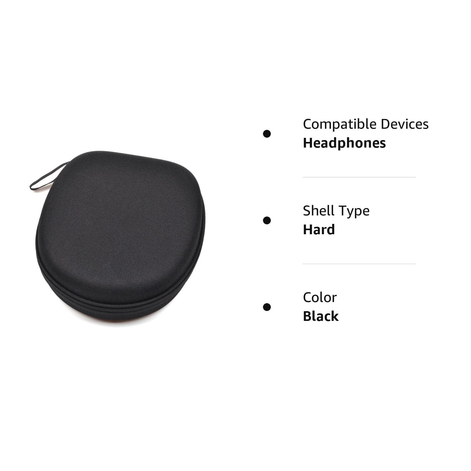 Black Color Hard Shell Large Carrying Headphones Case/Headset Travel Bag for Sony MDR-ZX100 ZX110 ZX300 ZX310 ZX600 WH-CH 720N WH-CH520, JBL Tune 510BT 720BT, Soundcore Q20/Q30 BERIBES KVIDIO TOZO