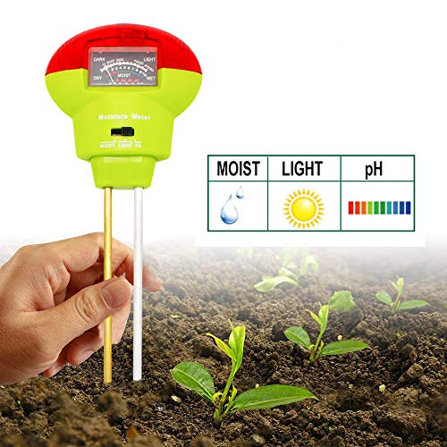 Soil Tester, Soil Moisture Meter 3-in-1 Easy-to-Read Soil Moisture pH Light Test Kit for Vegetables Farm Lawn Care Indoor Outdoor Use (No Battery Needed)