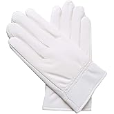 DID Men's Soft Genuine Lambskin Leather Winter Warm Policeman Hunting White Gloves