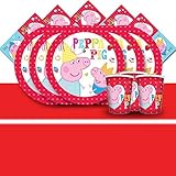 Peppa Pig Cartoon Children's Birthday Complete Party Tableware Pack for 16