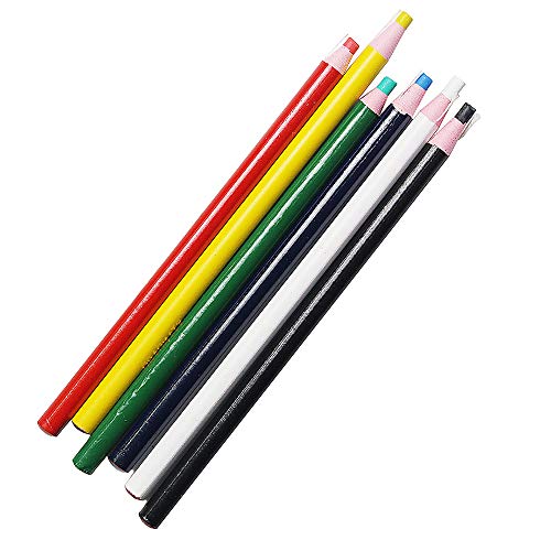 12-Pack Fabric Mark Chalk Pencil, Tailor's Chalk for Quilting, Dressmaking and Sewing Marking and Tracing Tools, 6 Color