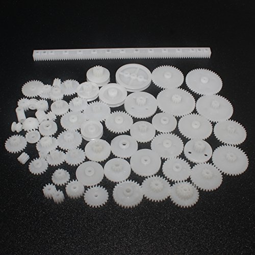 DIKAVS 80Pcs Plastic DIY Robot Gear Kit Gearbox Motor Gear Set for DIY Car Robot