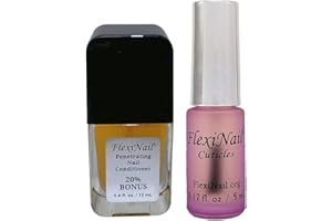 FlexiNail Double Size Bottle with Cuticle Conditioner Vial to repair and then maintain weak and peeling or brittle and splitting nails