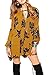 R.Vivimos Women Flowers Print Long Sleeve Loose Short Dresses