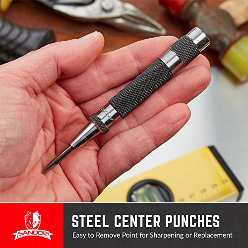 Heavy Duty Automatic Center Punch with Hardened Steel Pack of 2