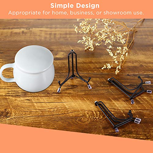 image for IPOW 4 Pack 4 Inch Upgraded Anti-Slip Iron Plate Display Stand, Black 