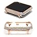 UKCOCO Compatible Apple Watch 38mm Diamond Case, Aluminum iWatch Bezel Metal Cover Crystal Rhinestone Protective Protector Cover for iWatch Series 1/2/3 Sport and Edition (38mm Rose Gold)