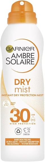 Garnier Ambre Solaire SPF 30 Dry Mist Sun Protection Spray 200ml Water Resistant view 1