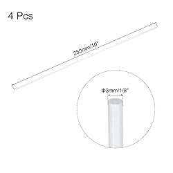MECCANIXITY 4 Pcs Acrylic Round Rods 1/8" x