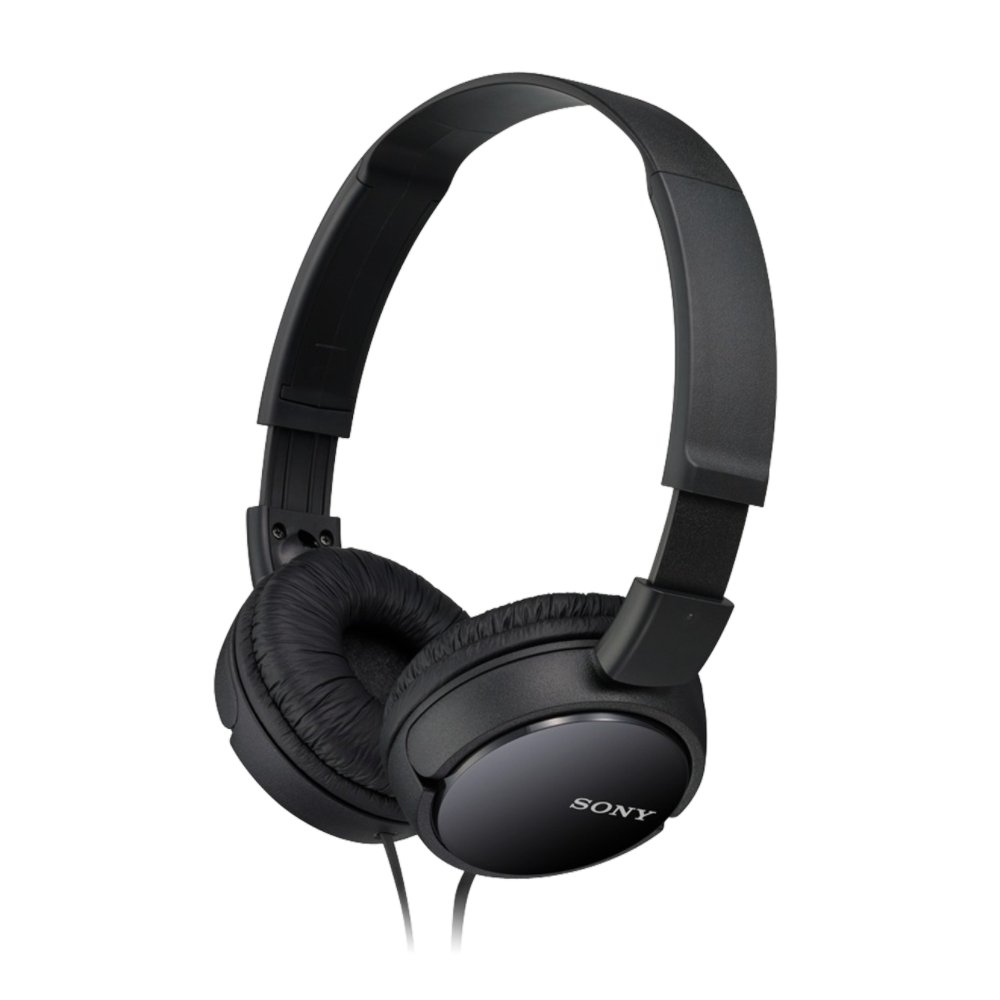 Sony MDR-ZX110 Wired Overhead Headphones, Neodymium Dynamic Drivers, Swivel Fold Design - Black