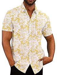 COOFANDY Mens Short Sleeve Button Up Shirt Summer