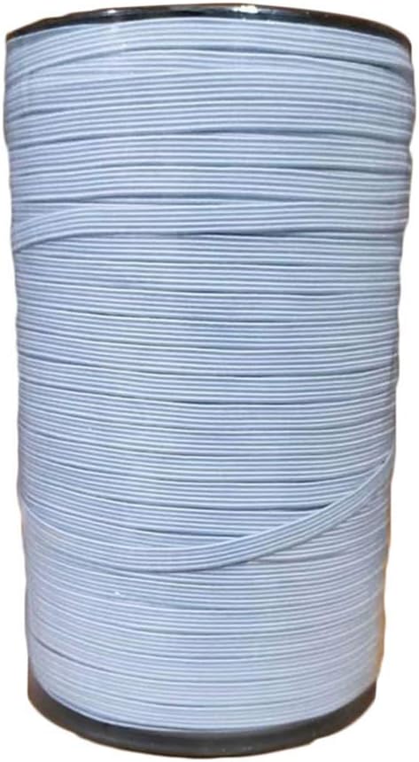 Cindeyar 200 Yards Length 1/8 Inch Width Elastic Band Briaded Knit Elastic String Cord Heavy Stretch Elastic Band for Sewing Craft, Mask Rope (White/Black) (White, 1/8 inch(200Yard))
