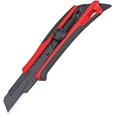 TAJIMA Rock Hard FIN Utility Knife, 1" 7-Pt Snap Blade, Dial-Lock | Dial Lock, 2 Razar Black Blades, Multi-Purpose Fin Design, Premium Grade