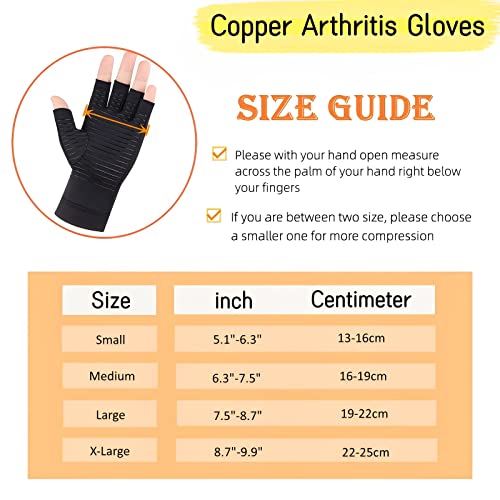 LTXB Arthritis Gloves for Women for Pain, Fingerless Compression Copper
