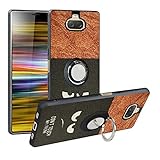 Alapmk Compatible with Sony Xperia 10 Plus Case,[Pattern Design] with Ring Kickstand Fit Magnetic Car Mount,Scratch Protective Cover for Sony Xperia 10 Plus,Do not Touch