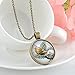 Vintage Steampunk Dragon Photo Cabochon Glass Bronze Pendant Necklace
