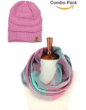 Women Winter Warm Knit Infinity Scarf Tassels Soft Shawl ** Various Colors **