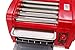 Elite Cuisine EHD-051R Hot Dog Toaster Oven, 30-Min Timer, Stainless Steel Heat Rollers Bake & Crumb Tray, World Series Baseball, 4 Bun Capacity, Red