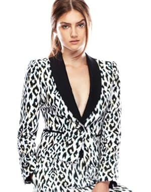 BCBGMAXAZRIA Women's Cutout Animal Printed Blazer