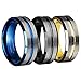 8mm Mens Tungsten Wedding Bands Silvering Brushed Matte Grooved Center Engagement Rings Jewelry