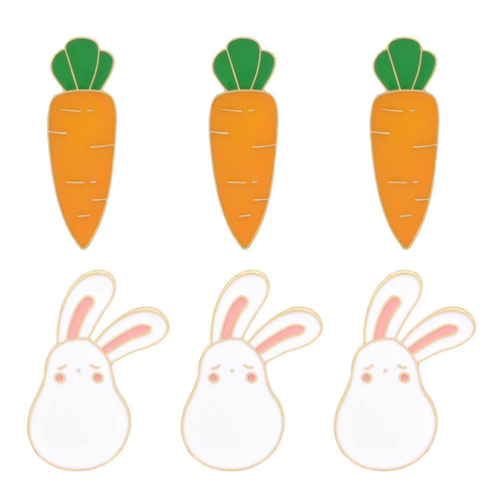 Easter Brooch Rabbit Carrot Lapel Pin Delicate Bunny Breastpin Brooch Enamel Brooch Pins Badges for Easter Day Clothes Accessories