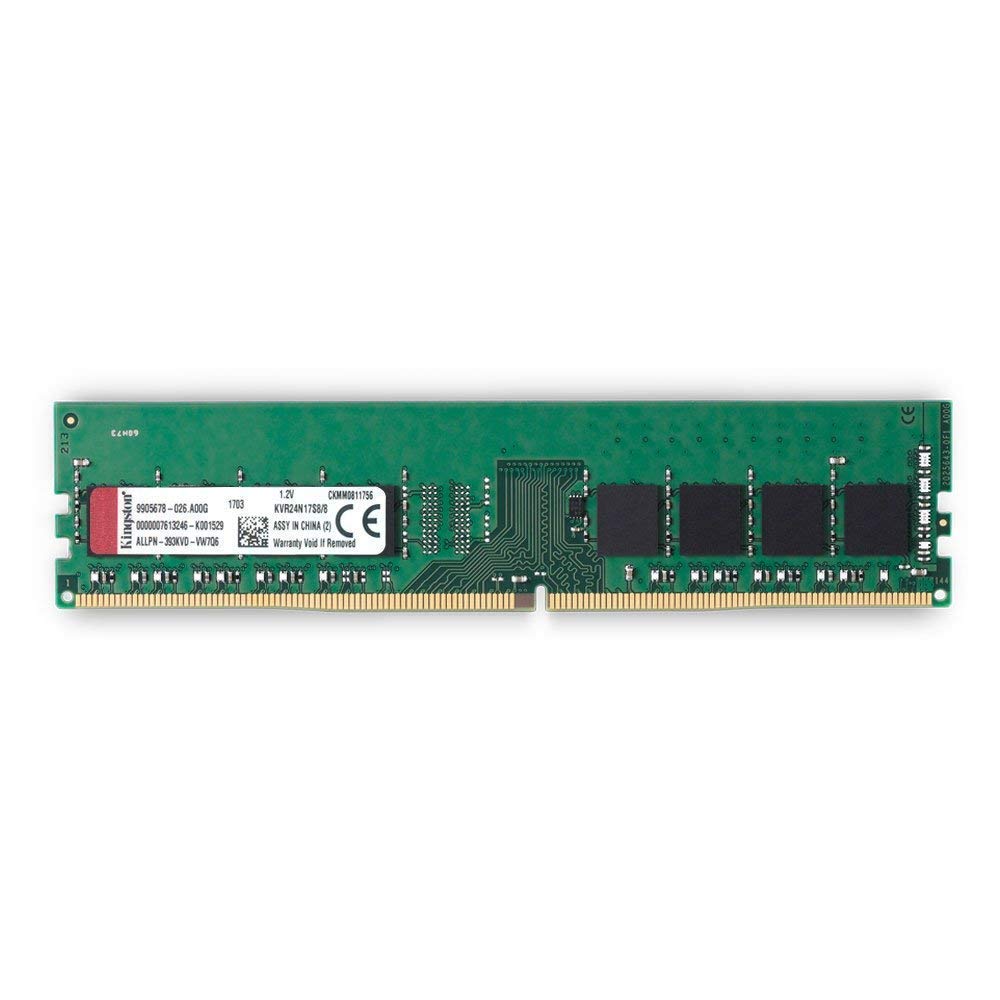 Kingston KVR24N17S8/8 Value RAM 8 GB DDR4 Non-ECC CL17 DIMM 1Rx8 Memory, Green