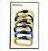 Makhry 6PCS Aluminum D-Ring Carabiner Locking Hook Camping Hooks Keychain Carabiner Hooks for Hiking Fishing Gadget(Random Color)