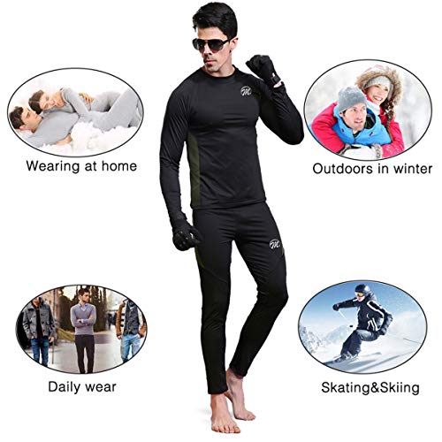 image for MEETWEE Men's Thermal Underwear Wintergear Fleece Long Johns Compressi