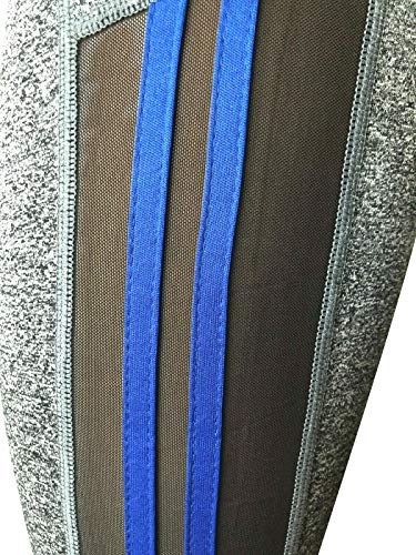 Women Gym Yoga Workout Activewear Set 2 Pieces Top+Leggings Set Sportswear (S/M = US 4-8, Mesh Blue/Grey)