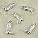 NP Supplies 15 Western Cowboy Boot Charms > Rodeo Ranch Cowgirl Texas - 18 mm x 11 mm Silver Plated Pewter (NS665)