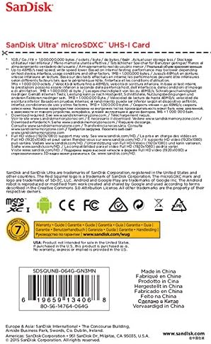 Amazon Com Sandisk Ultra 64 Gb Micro Sdhc Micro Sdxc Uhs I Card Up To 48mb S Sdsqunb 064g Gn3mn Computers Accessories
