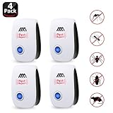Wehome Pest Control Ultrasonic Repeller Set of 4, Indoor Plug in Repellent for Mosquitoes, Mice, Ants, Rats, Roaches, Spiders, Bugs, Flies, Rodents - Human & Pet Safe Eco-Friendly Pest Warrior