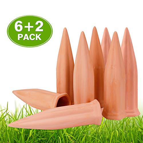 Plant Watering Devices 8 Pack Terracotta Vacation Plant Waterer Wine Bottle Watering Stakes Slow Release Plant Watering Spikes Self Watering Devices for Indoor Outdoor Plants (8) - Thumbnail 7